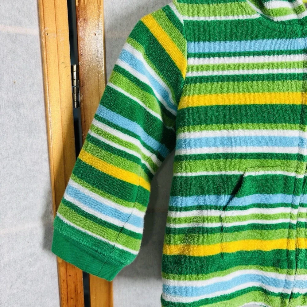 OshKosh Baby Terry Striped Fleece Jacket Jumper Light Green‎ Size XXL 12-18M